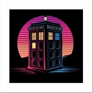 Retrowave TARDIS Posters and Art